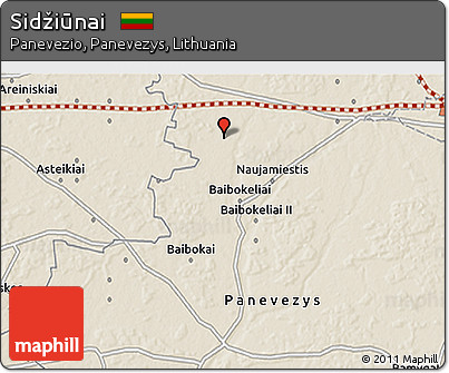 Shaded Relief 3D Map of Sidžiūnai