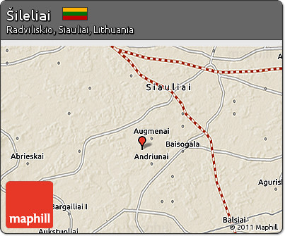 Shaded Relief 3D Map of Šileliai