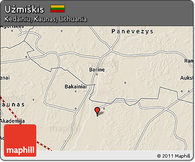 Shaded Relief 3D Map of Užmiškis