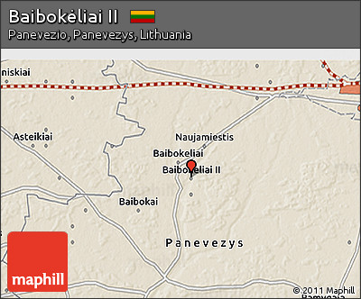 Shaded Relief 3D Map of Baibokėliai II
