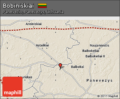 Shaded Relief 3D Map of Bobiniškiai