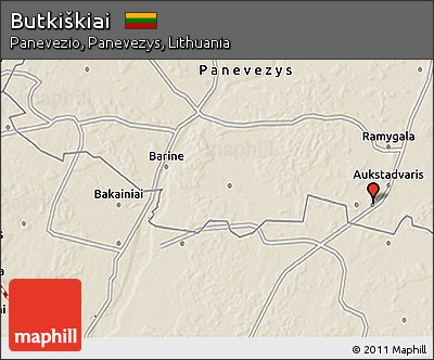 Shaded Relief 3D Map of Butkiškiai
