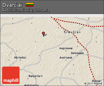 Shaded Relief 3D Map of Dvarčiai