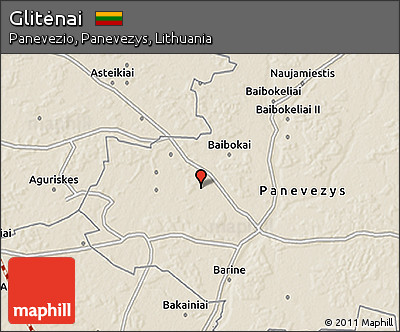 Shaded Relief 3D Map of Glitėnai