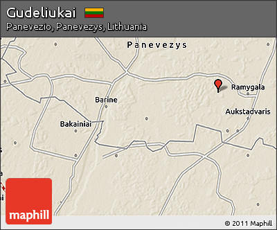 Shaded Relief 3D Map of Gudeliukai