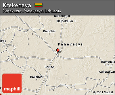 Shaded Relief 3D Map of Krekenava