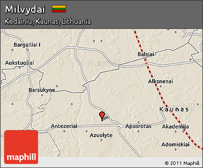 Shaded Relief 3D Map of Milvydai