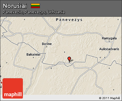 Shaded Relief 3D Map of Norušiai