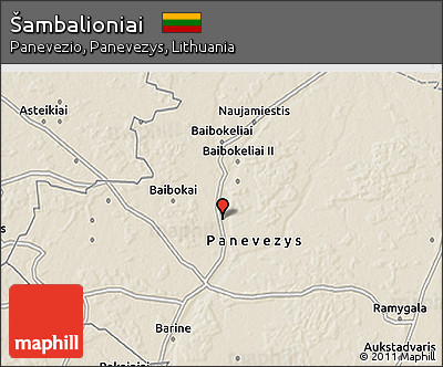 Shaded Relief 3D Map of Šambalioniai