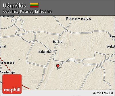 Shaded Relief 3D Map of Užmiškis
