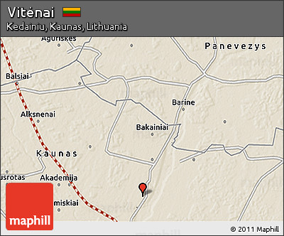 Shaded Relief 3D Map of Vitėnai