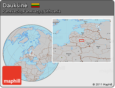 Gray Location Map of Daukšinė