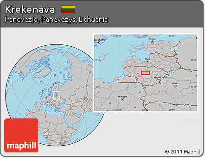 Gray Location Map of Krekenava