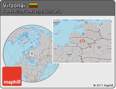 Gray Location Map of Viržonai
