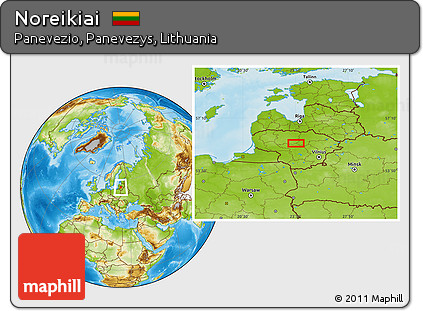 Physical Location Map of Noreikiai