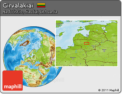 Physical Location Map of Girvalakiai