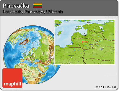 Physical Location Map of Prievačka