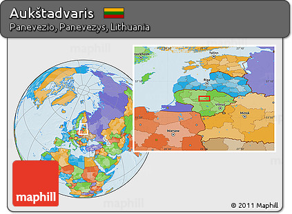 Political Location Map of Aukštadvaris