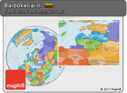 Political Location Map of Baibokėliai II