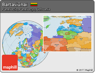 Political Location Map of Bartašiūnai