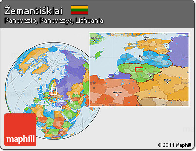 Political Location Map of Žemantiškiai