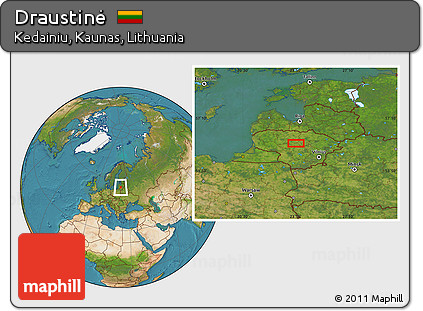 Satellite Location Map of Draustinė
