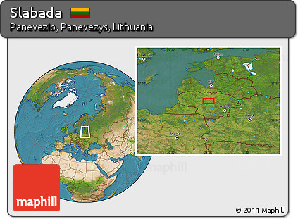 Satellite Location Map of Slabada