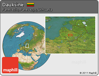 Satellite Location Map of Daukšinė
