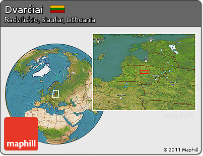 Satellite Location Map of Dvarčiai