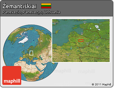 Satellite Location Map of Žemantiškiai