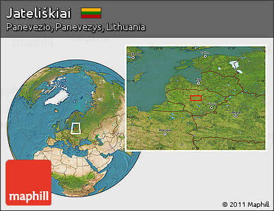 Satellite Location Map of Jateliškiai