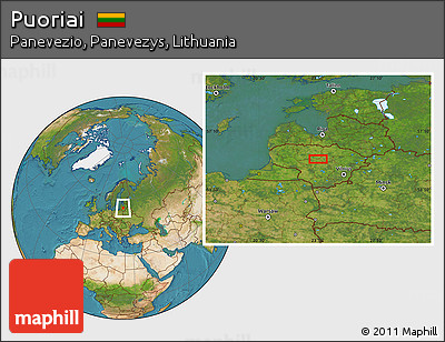 Satellite Location Map of Puoriai