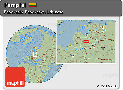 Savanna Style Location Map of Pempiai, hill shading