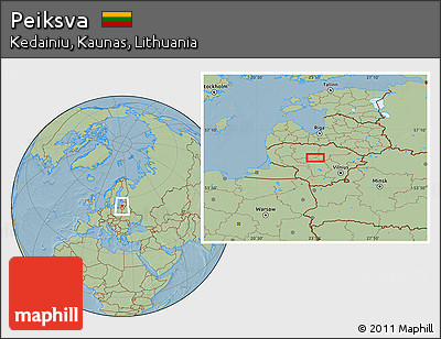 Savanna Style Location Map of Peiksva, hill shading