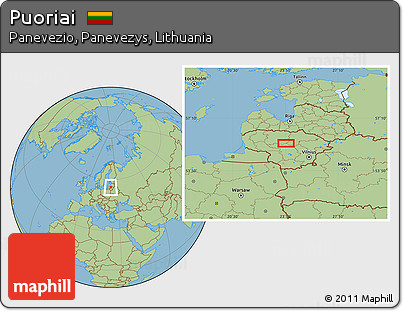 Savanna Style Location Map of Puoriai
