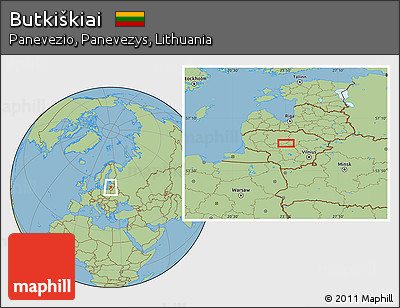 Savanna Style Location Map of Butkiškiai