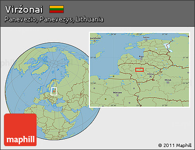 Savanna Style Location Map of Viržonai