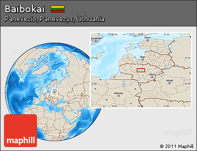 Shaded Relief Location Map of Baibokai