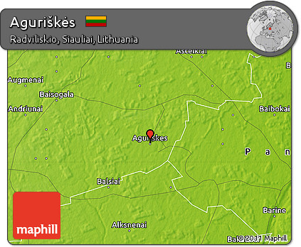 Physical Map of Aguriškės
