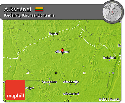 Physical Map of Alksnėnai