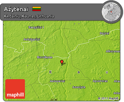 Physical Map of Ažytėnai