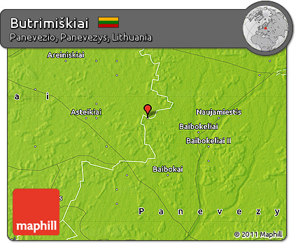 Physical Map of Butrimiškiai