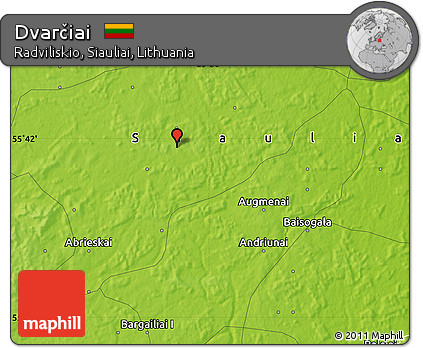 Physical Map of Dvarčiai