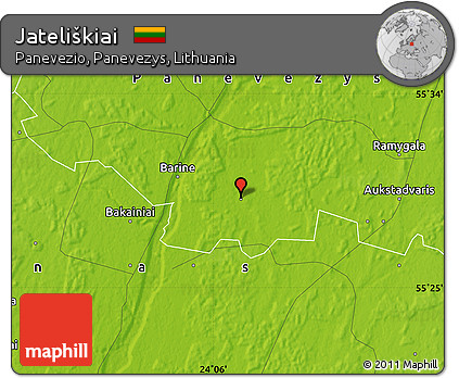 Physical Map of Jateliškiai