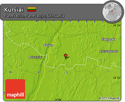 Physical Map of Kuršiai