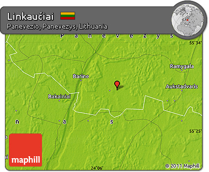 Physical Map of Linkaučiai