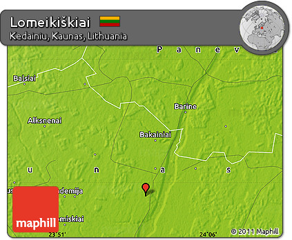 Physical Map of Lomeikiškiai