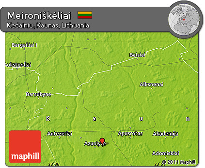 Physical Map of Meironiškėliai