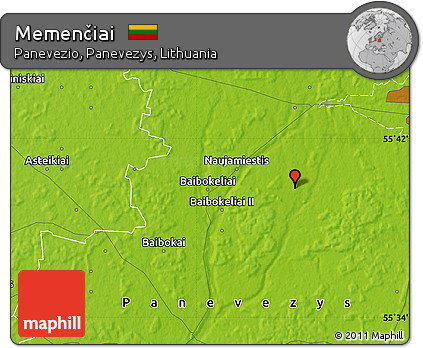 Physical Map of Memenčiai