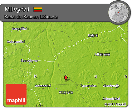 Physical Map of Milvydai